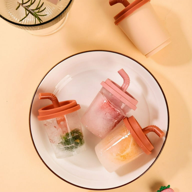Milk Tea Cup Ice Mold, Creative Popsicle Ice Mold, Wovilon Creative Popsicle Mold, 6 Grid Plastic Popsicle Ice Mold Milk Tea Cup Ice Mold, Creative Popsicle Ice Mold, Wovilon Creative Popsicle Mold, 6 Grid Plastic Popsicle Ice Mold